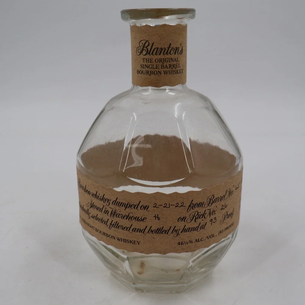 Blanton's Single Barrel Bourbon Whiskey Empty Bottle 750ml Clear Faceted 2-21-22
